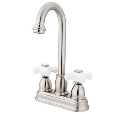 Kingston Brass Restoration, 4" Centerset Bar Faucet, Brushed Nickel KB3498PX